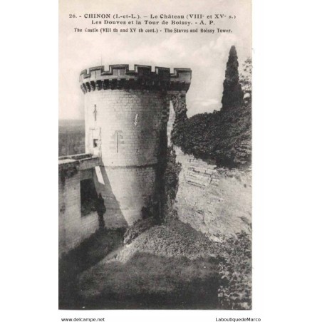 37 - CHINON - Le Château - Les Douves et la Tour de Boissy - Dos Divisé