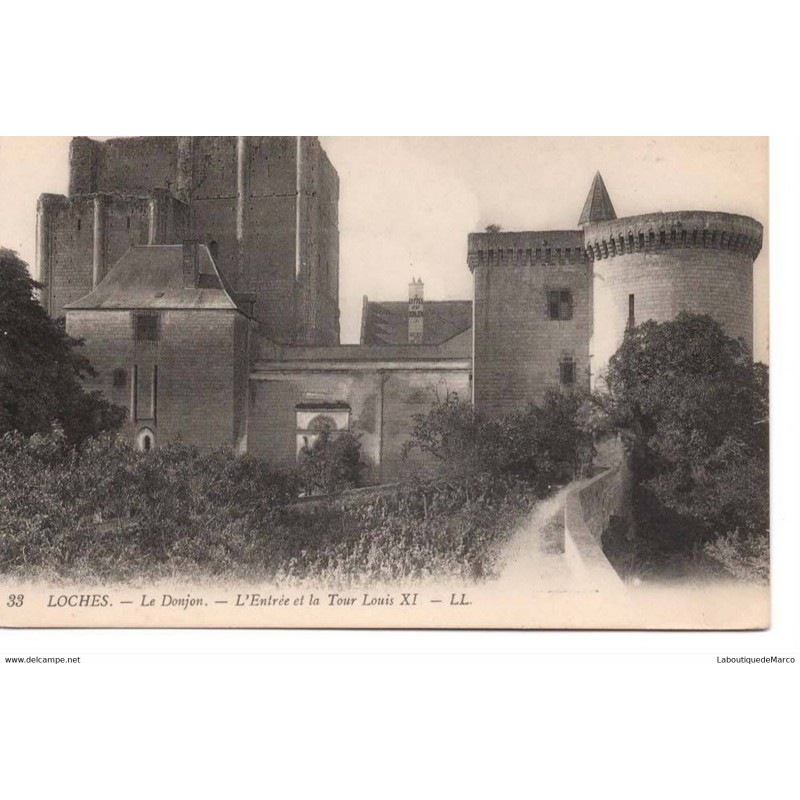 37 - LOCHES - Le Donjon - L'Entrée et la Tour Louis XI - Dos Divisé