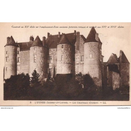 37 - LUYNES - Le Château (Ouest) - Dos Divisé