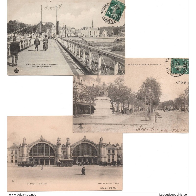 TOURS - Cartes postales anciennes 1900 - Vintage