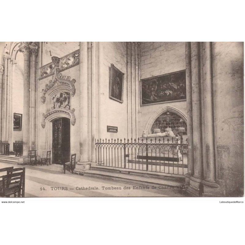 37 - TOURS - Cathédrale - Tombeau des Enfants de Charles - Dos non Divisé