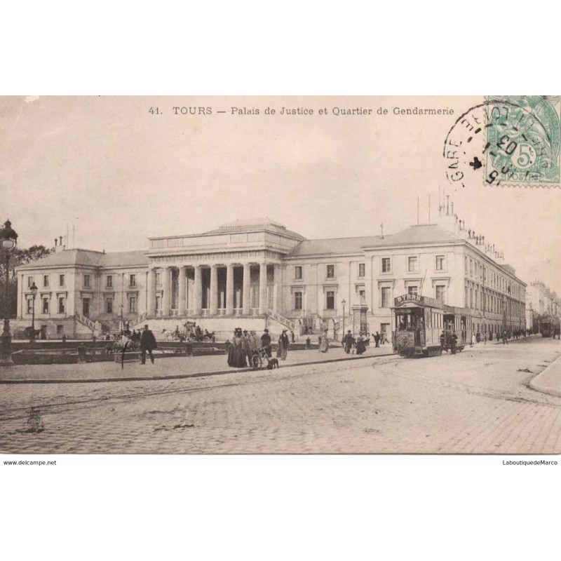 37 - TOURS - Palais de Justice et Quartier de Gendarmerie - Dos non Divisé