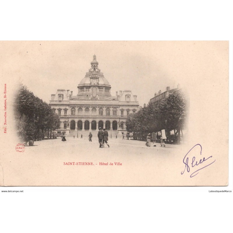 42 - Saint-Etienne - Hôtel de Ville - Dos non Divisé